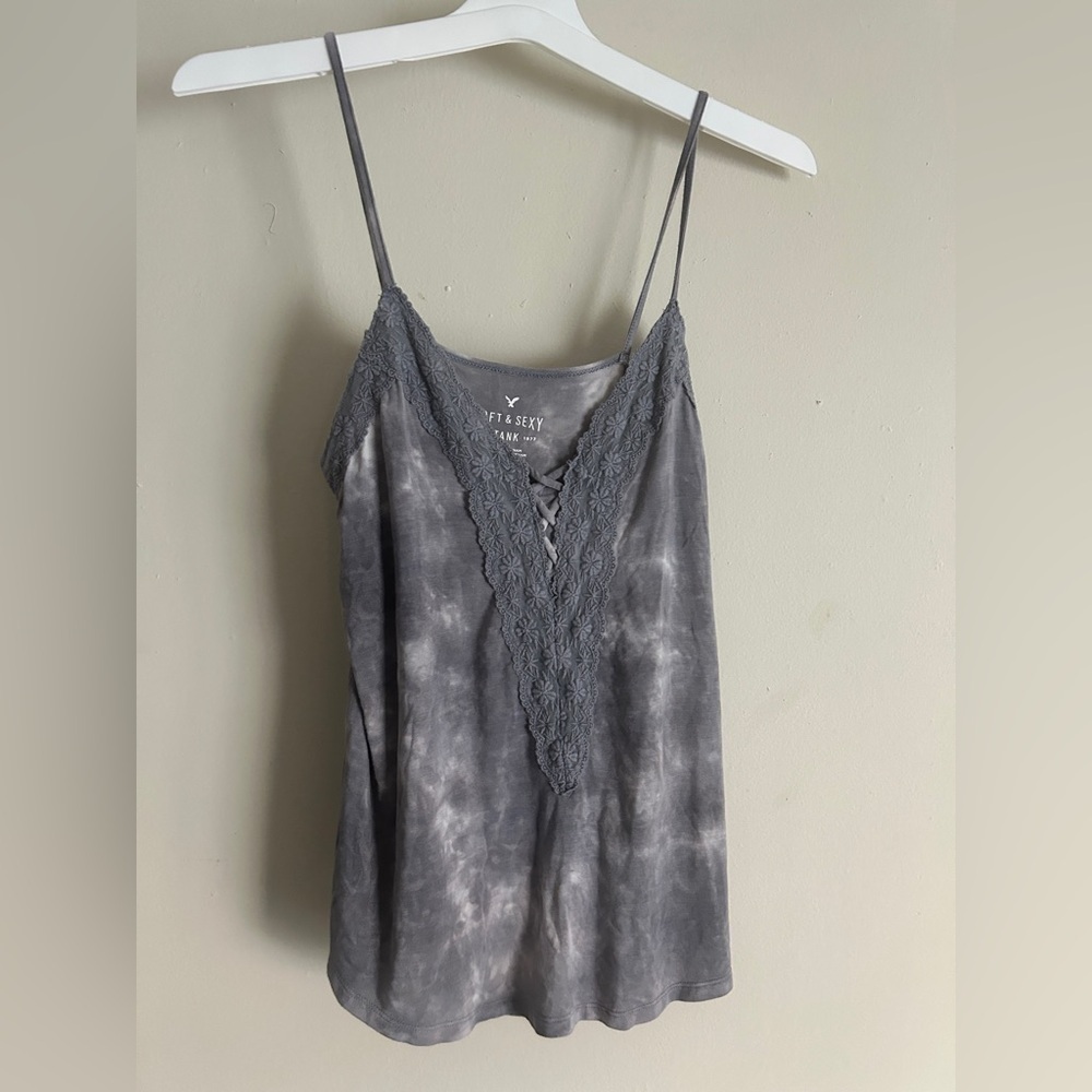 AE Soft & Sexy Women’s Small tank top Grey Tie Dye